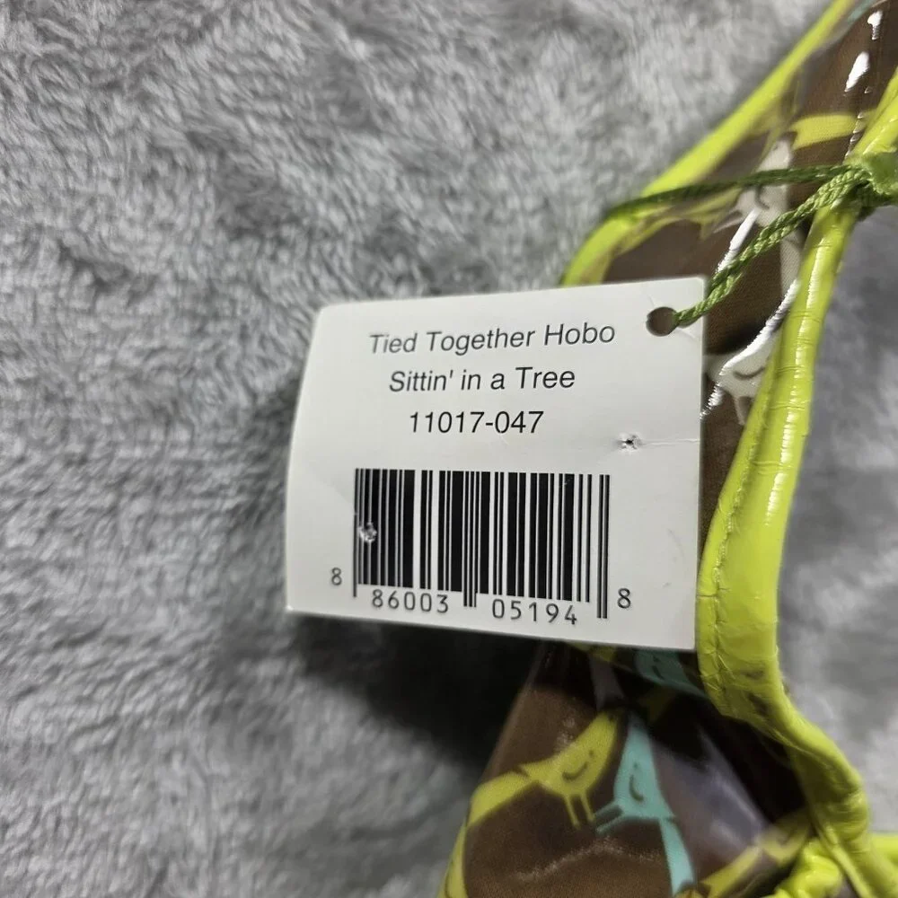 Vera Bradley Tied Together Hobo Bag Womens Brown Sittin in a Tree Birds Purse